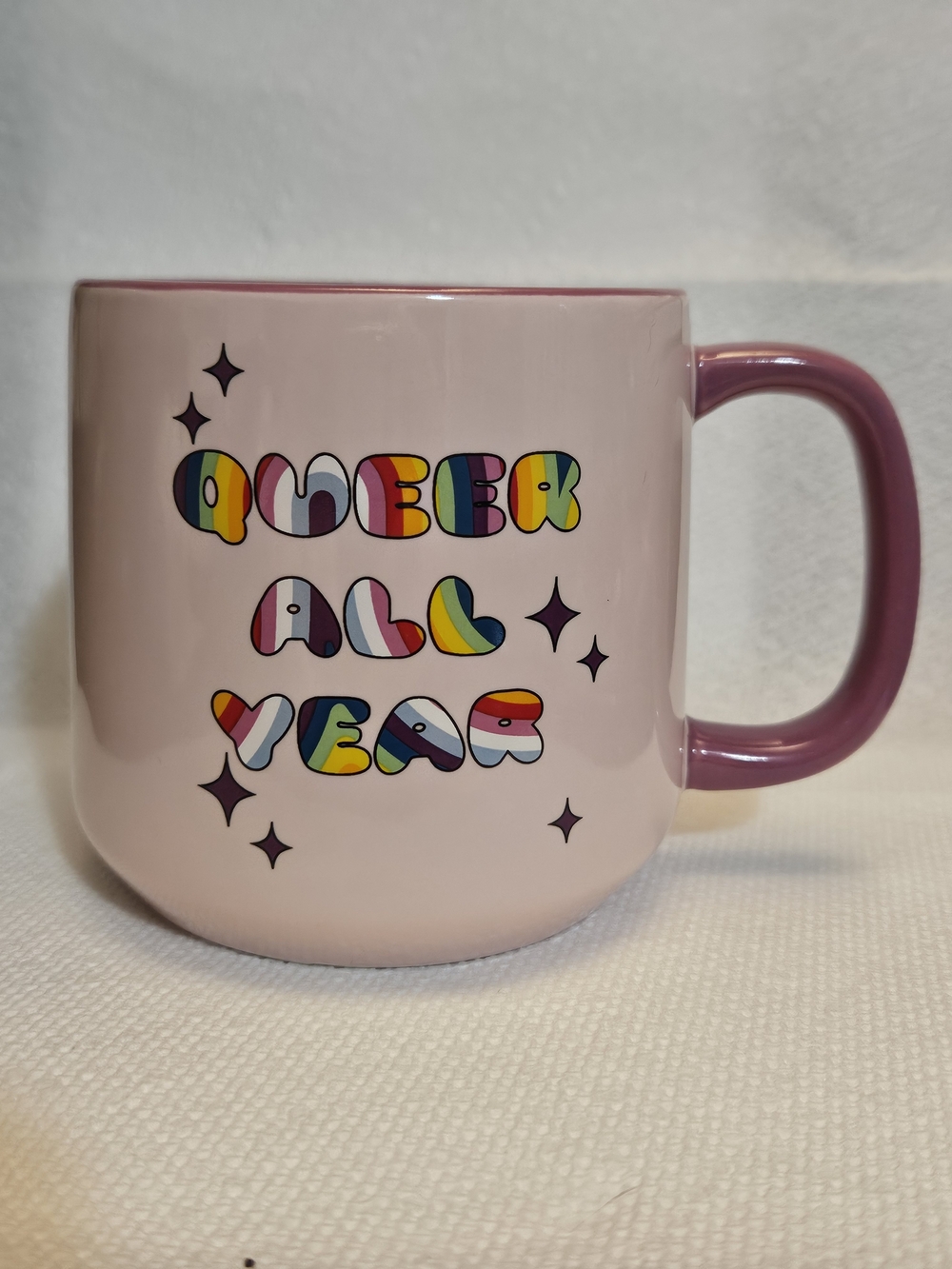 Sonoma Pink Rainbow "Queer All Year" Ceramic Mug